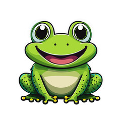 Fototapeta premium Vector illustration of cute frog cartoon.