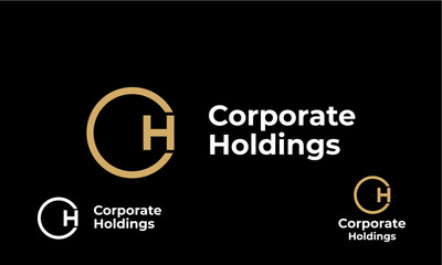 Corporate holding letter ch business name logo design ideas 