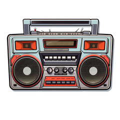 Fototapeta premium a sticker of Radio electronics boombox stereo