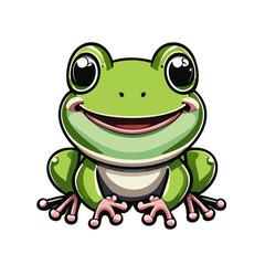 Obraz premium Vector illustration of cute frog cartoon.
