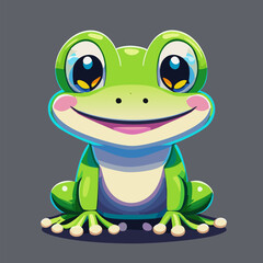 Fototapeta premium Vector illustration of cute frog cartoon.