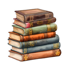 A sticker of Stack of old books