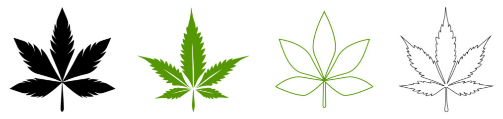 Marijuana icon set. Vector illustration, EPS10