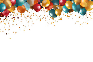 Colorful Balloons and Streamers Frame