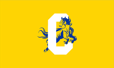 Obraz premium Letter c horse sports logo design ideas 