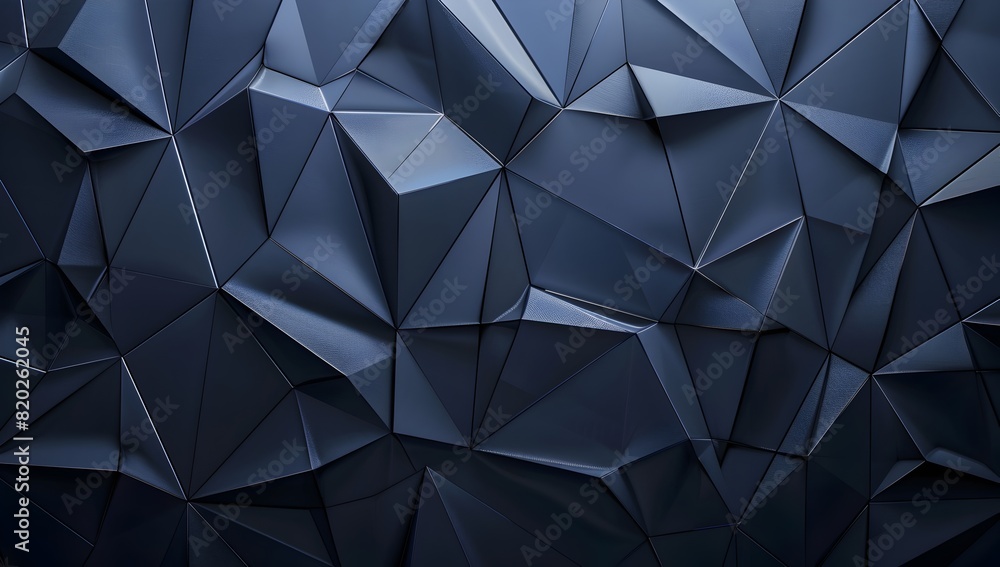 Poster dark grey background with a geometric pattern, a dark blue color, a 3d rendering in the style of hig