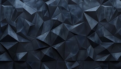 Fototapeta premium Dark navy blue geometric background with dark gray triangular shapes, 3D rendering 