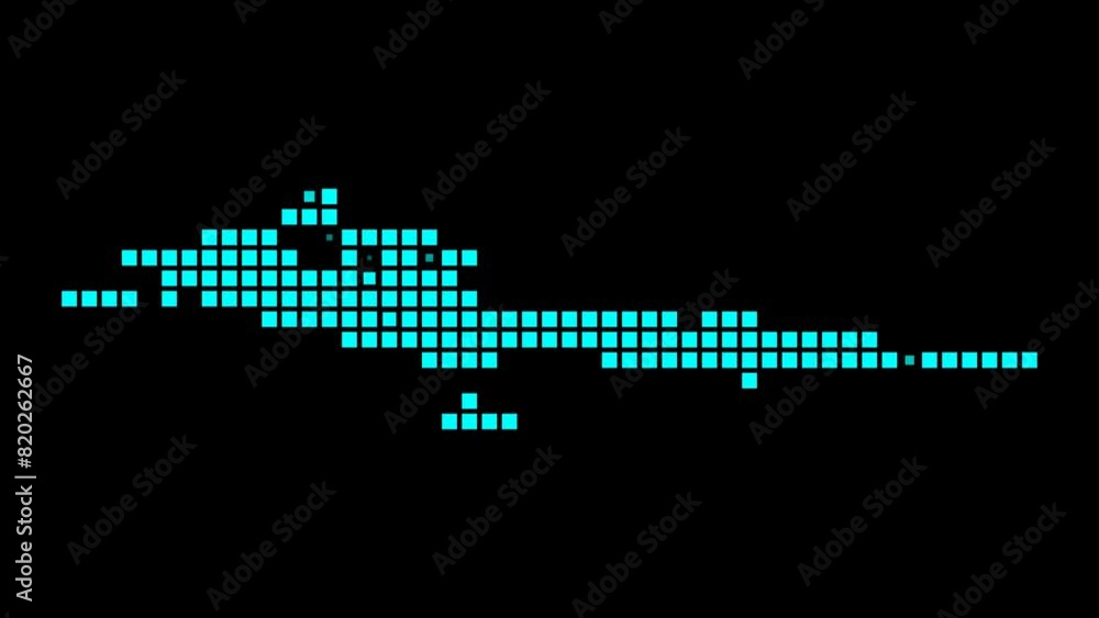 Poster hvar & dalmatian islands digital map. map of hvar & dalmatian islands in a dotted style. the shape o