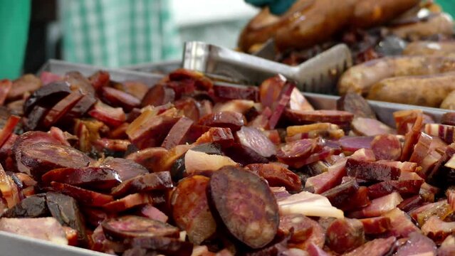 Chorizo (Spanish) or chourico (Portuguese)