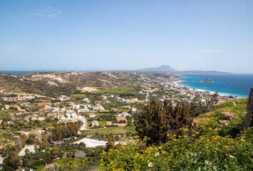 Obraz premium Landscape view of Kastri Island and Kampos town from Castle of Kefalos Kos Island South Aegean Region (Südliche Ägäis) Greece