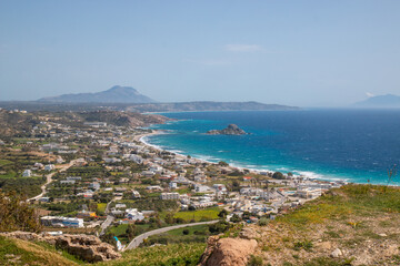 Landscape view of Kastri Island and Kampos town from Castle of Kefalos Kos Island South Aegean Region (Südliche Ägäis) Greece