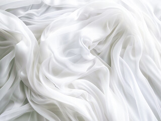 Fototapeta premium white exquisite high-definition chiffon, silk, cloth material close-up