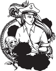 silhouette of a pirate skull vector illustration