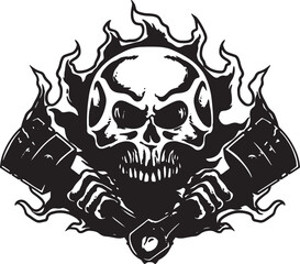 skull and crossbones tattoo halloween silhouette clipart vector illustration 