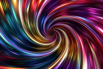 A mesmerizing swirl of vibrant colors blending seamlessly, evoking a sense of fluid motion, with hints of metallic sheen and subtle gradients