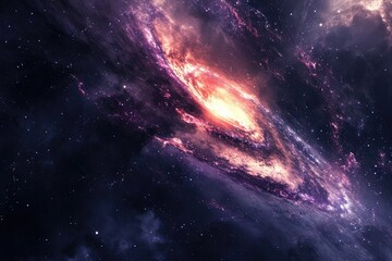 Fototapeta premium Colorful galaxy with nebulas and stars in motion