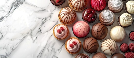 Elegant French Patisserie Selection A Delectable D Rendering from a Tempting Birds Eye View