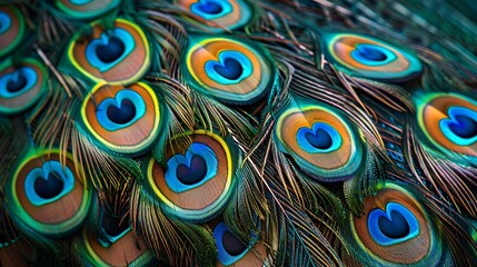 Obraz premium tail, bird, decorative, elegant, peafowl, colorful, elegance, feather, peacock, beautiful, ornament, modern, abstact, natural, vintage, fabric texture, animal, background, texture, textile, nature, de