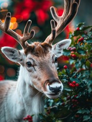 Winter Christmas reindeer