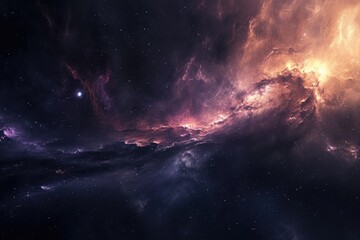 Fototapeta premium Colorful galaxy with stars and planets in motion