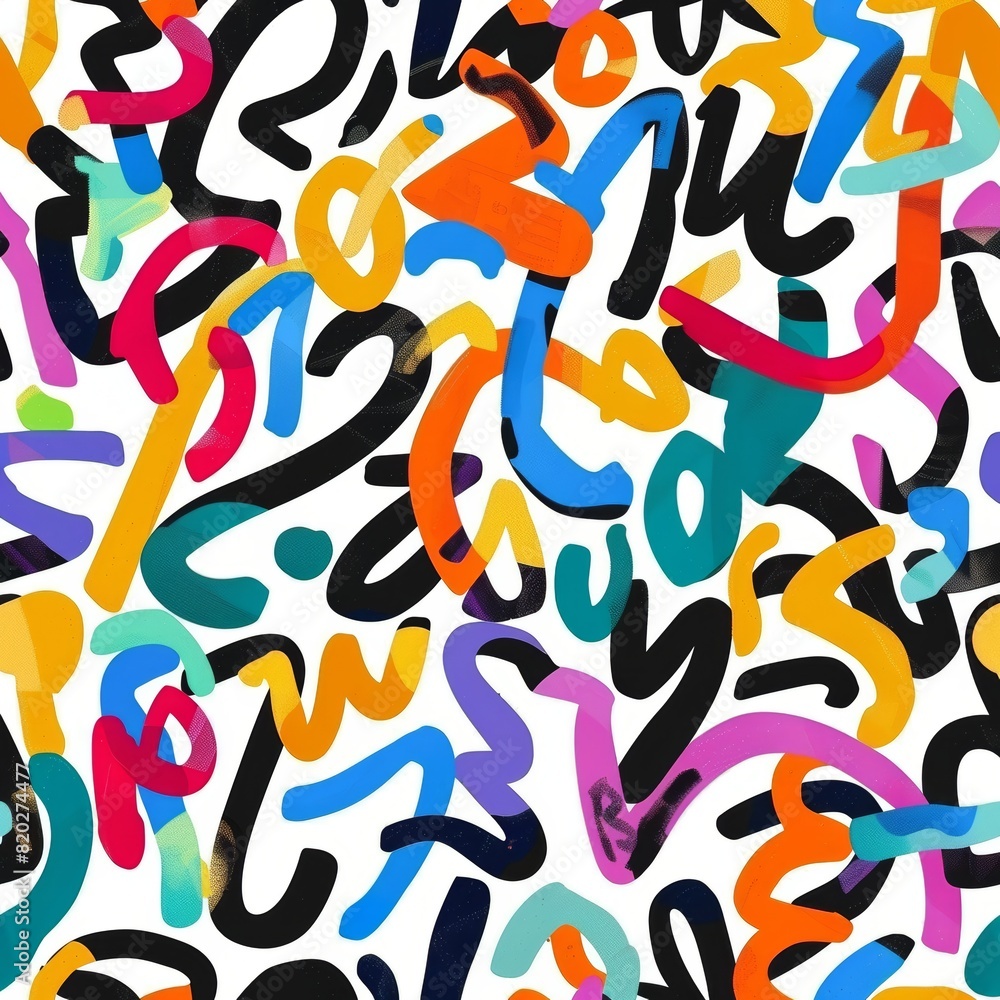Poster colorful abstract seamless pattern on white background for popular stock print design