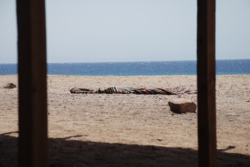 Textile on desert beach