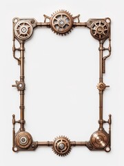 ged Brass Steampunk Gear Frame with Ornate Details