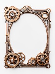 ged Brass Steampunk Gear Frame with Ornate Details