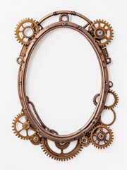 ged Brass Steampunk Gear Frame with Ornate Details