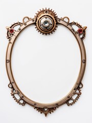 ged Brass Steampunk Gear Frame with Ornate Details