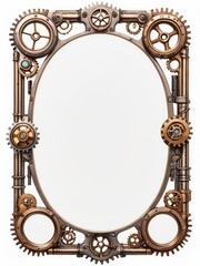 ged Brass Steampunk Gear Frame with Ornate Details