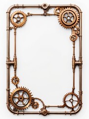 ged Brass Steampunk Gear Frame with Ornate Details