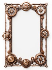 ged Brass Steampunk Gear Frame with Ornate Details