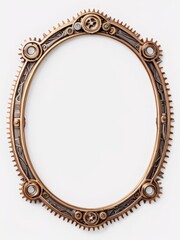 ged Brass Steampunk Gear Frame with Ornate Details