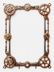 ged Brass Steampunk Gear Frame with Ornate Details