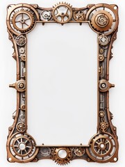 ged Brass Steampunk Gear Frame with Ornate Details