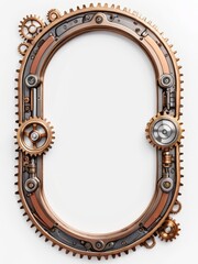 ged Brass Steampunk Gear Frame with Ornate Details