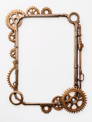 ged Brass Steampunk Gear Frame with Ornate Details