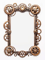ged Brass Steampunk Gear Frame with Ornate Details