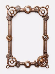 ged Brass Steampunk Gear Frame with Ornate Details