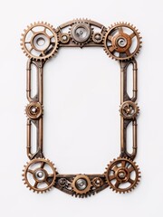 ged Brass Steampunk Gear Frame with Ornate Details