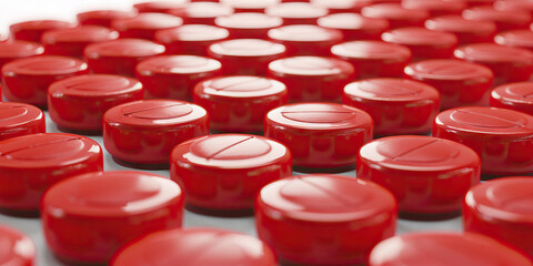 Elegant White Surface Showcases Red Pills: A Symbol of Hope