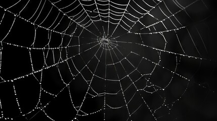 Obraz premium Spider webs in the dark.