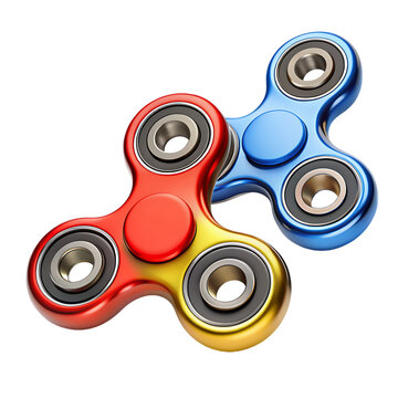 d render of red fidget spinner isolated