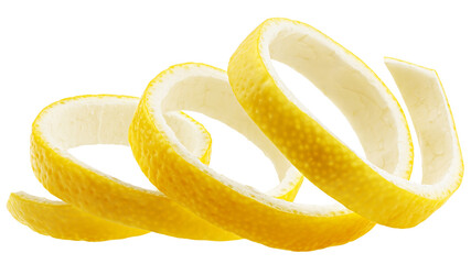 Lemon Peel isolated on white background, full depth of field