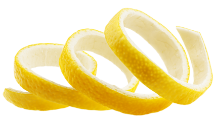 Lemon Peel isolated on white background, full depth of field