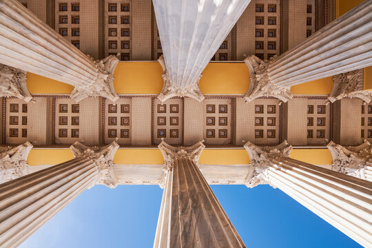 Zappeion - large, palatial neoclassical building next to the National Gardens of Athens in the heart of Athens, Greece