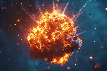 A dramatic image of a nuclear explosion creating a massive mushroom cloud, dominating the sky with its destructive power.