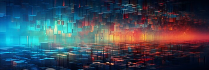 An abstract background with a digital matrix.
