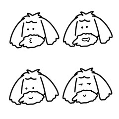 Dog Emoji Stickers: Create Line Art Pups with Emoticon Faces for Printing